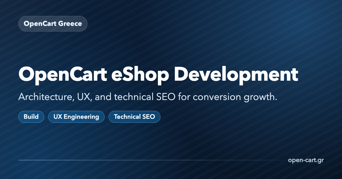 Open Eshop OpenCart eShop Development focused on SEO and conversion